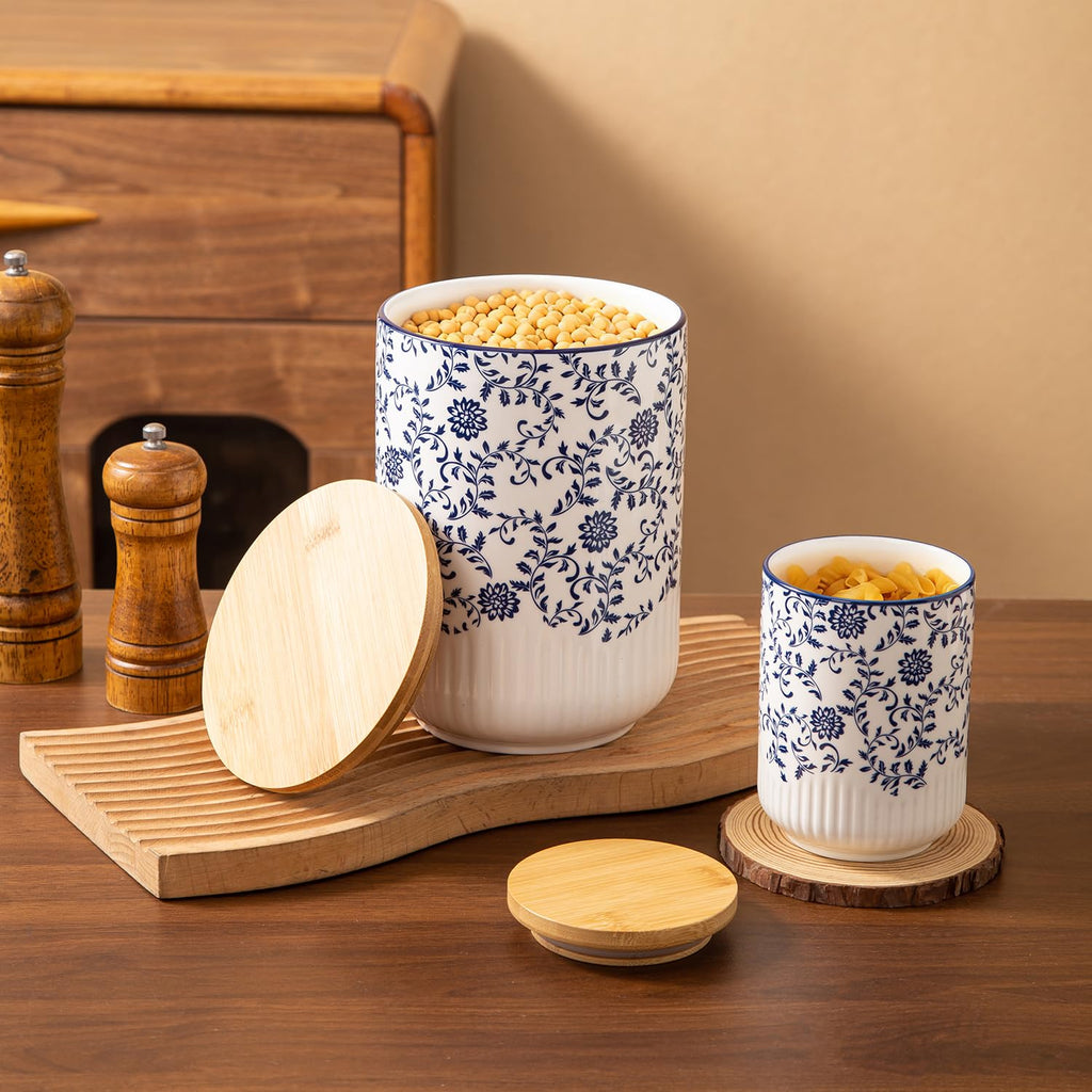 2 Pcs 74/18 oz Ceramic Canisters Sets