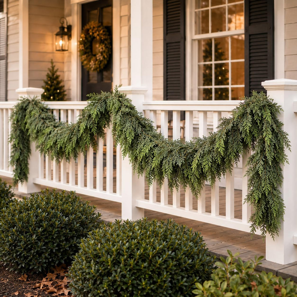 9FT Artificial Cedar Garland Real Touch for Christmas Decoration