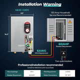 14kW Tankless Water Heater Electric, 240 Volt On Demand Instant Hot Water Heater, ETL Certified