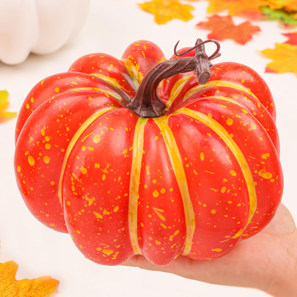 6.7 Inch Orange Artificial Foam Pumpkins for Fall Home Decorating