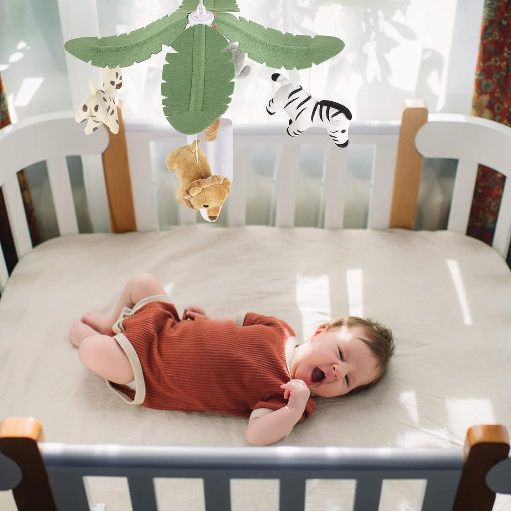 Safari Animals Baby Musical Crib Mobile for Baby Boys and Girls