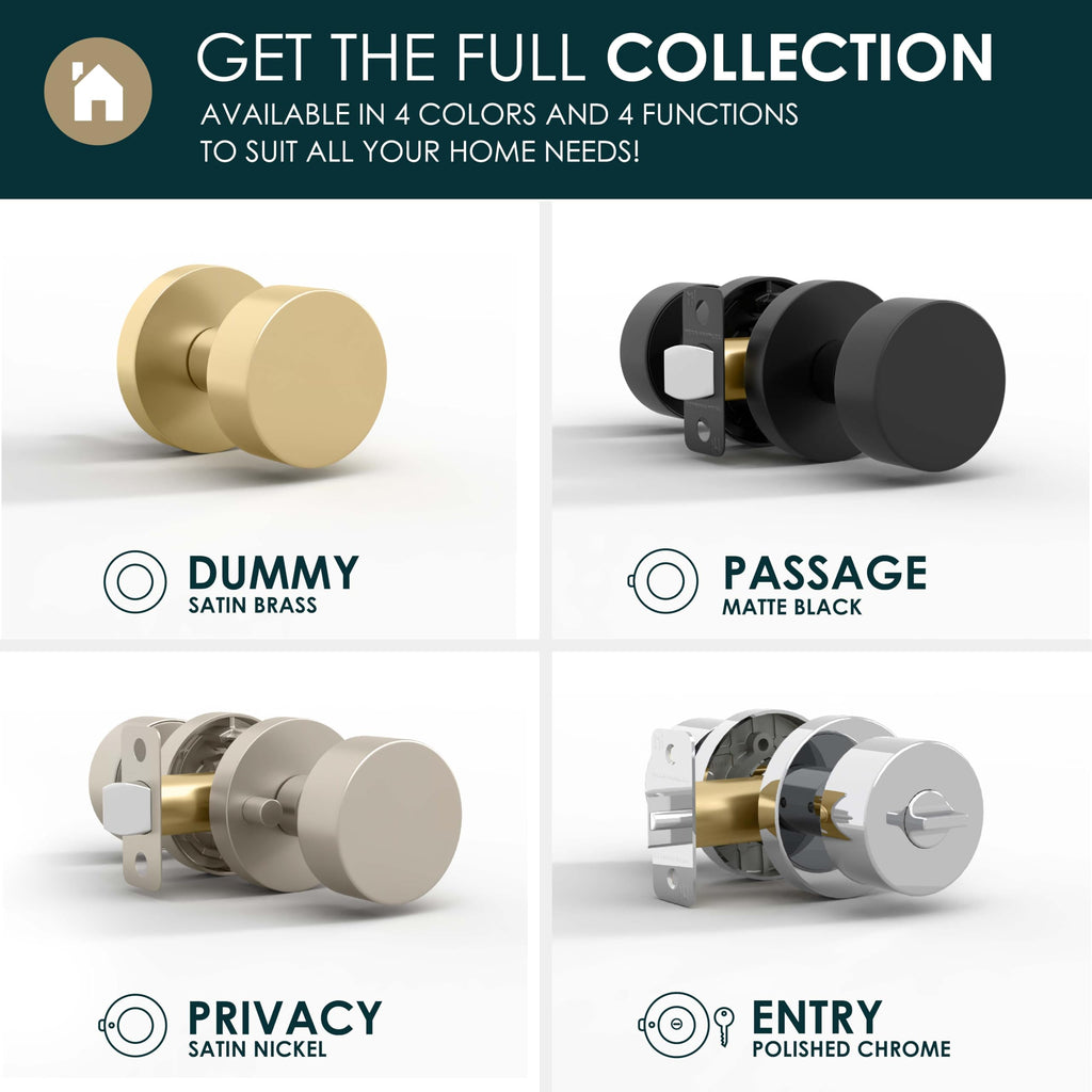 Buena Entry Door Knob & Deadbolt Chrome (1-Pack) - Keyed Combo