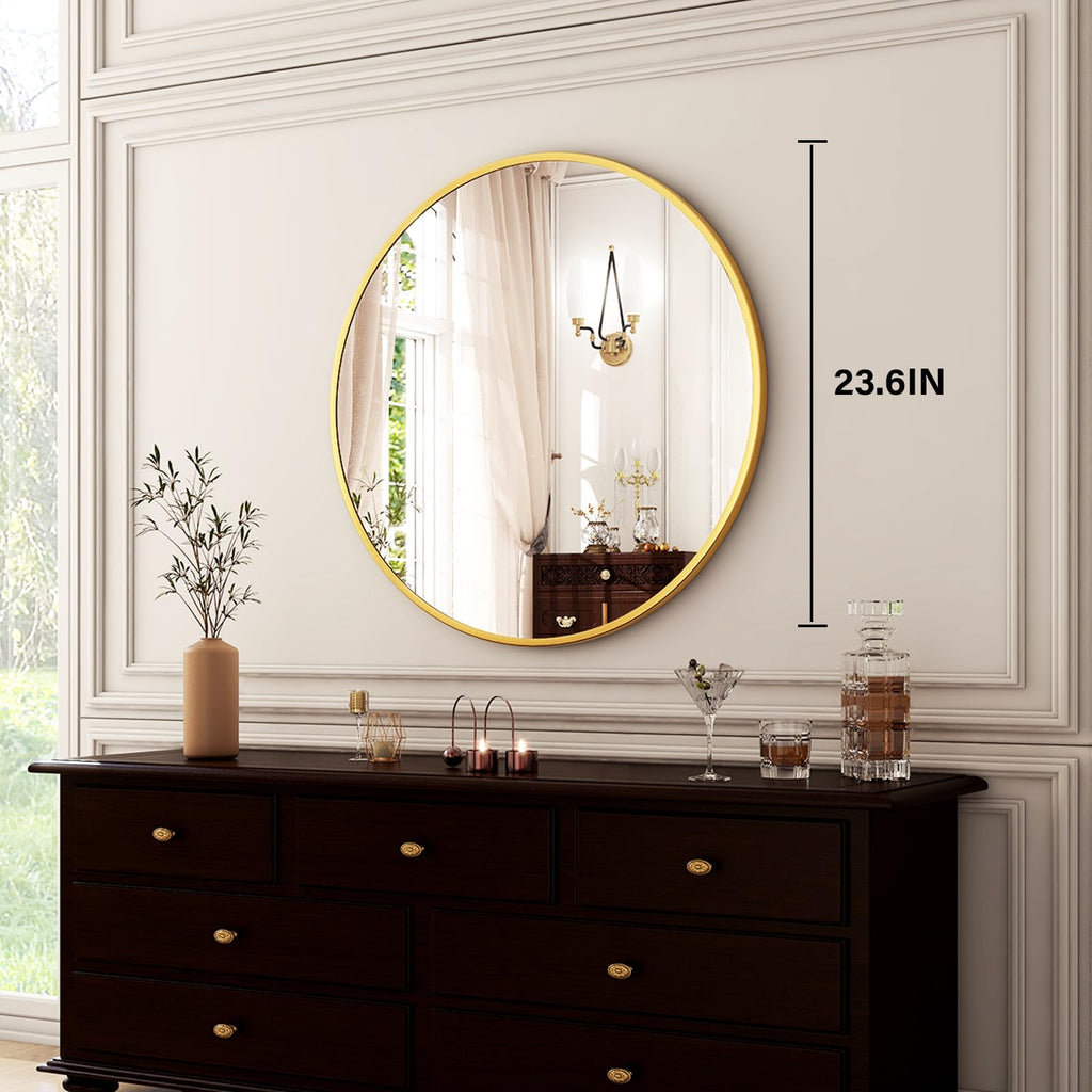 24 Inch Round Mirror Gold Circle Bathroom Mirror