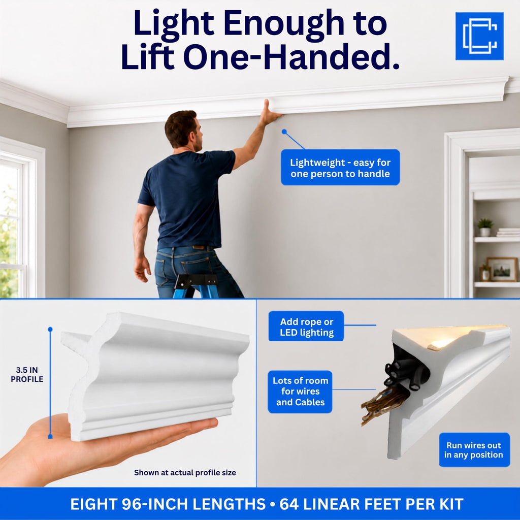Engel LED Foam Molding Kit, 64 Ft 3.5in, Precut Corners
