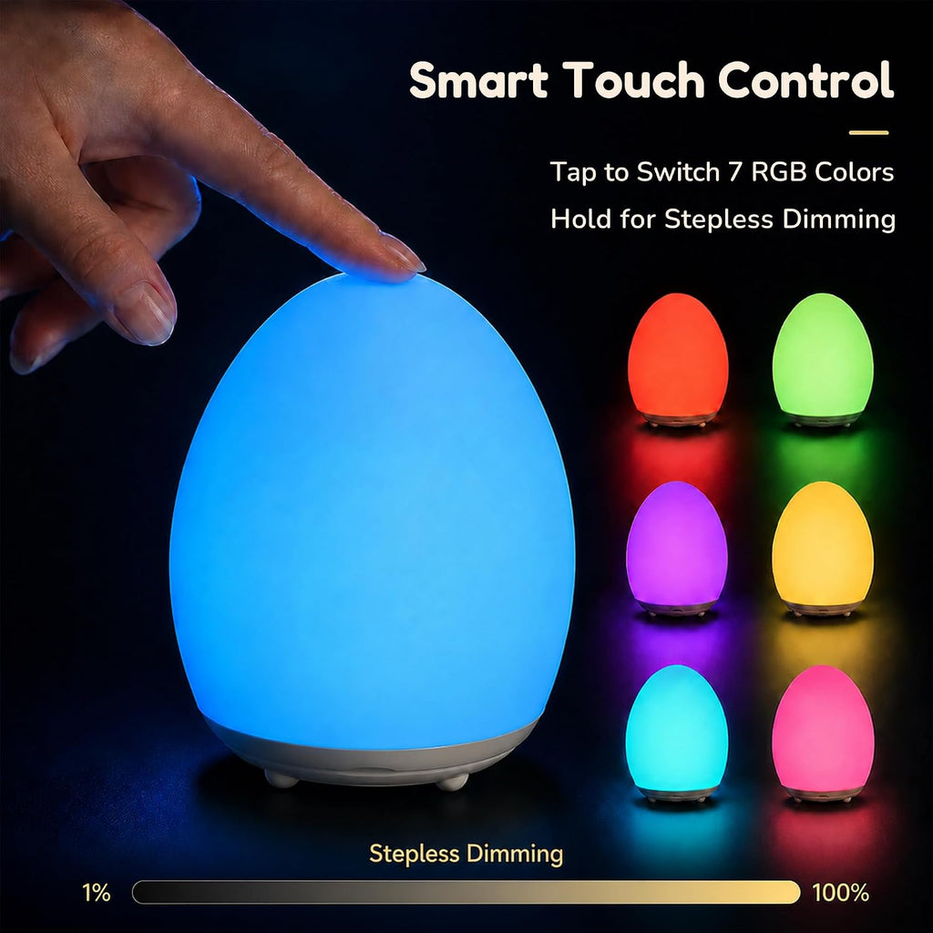 Egg Night Light for Kids, Rechargeable Baby Night Light