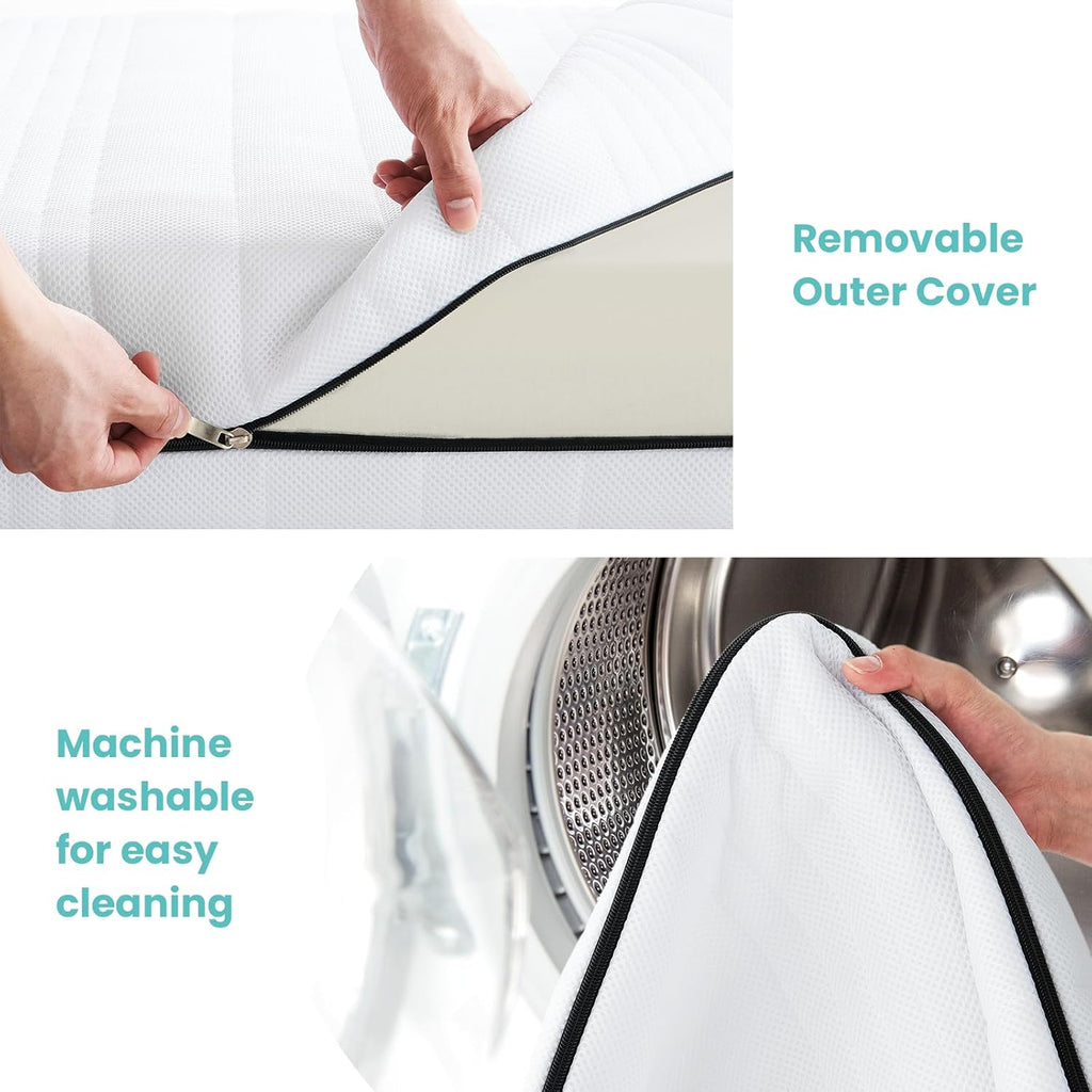 Crib Mattress, Breathable Dual Sided Memory Foam Toddler Mattress | Breathe-through 3D Spacer Cover, Removable &