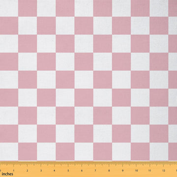 Checkered Fabric Teen Women Men Pink Plaid Upholstery Fabric for Chairs Sofa Couch Boys Girls Cute Retro Checkerboard