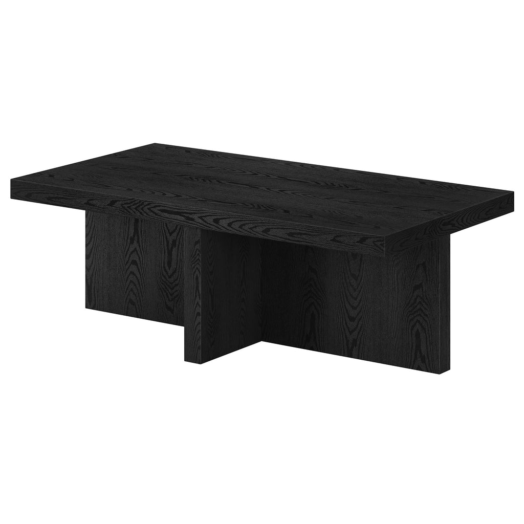 44" Scandinavian Coffee Table, Natural Black