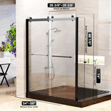 Frameless Shower Door, 5/16" (8mm) Clear Tempered Glass Shower Door, 56-60" W x 74" H, Quiet Soft-Close
