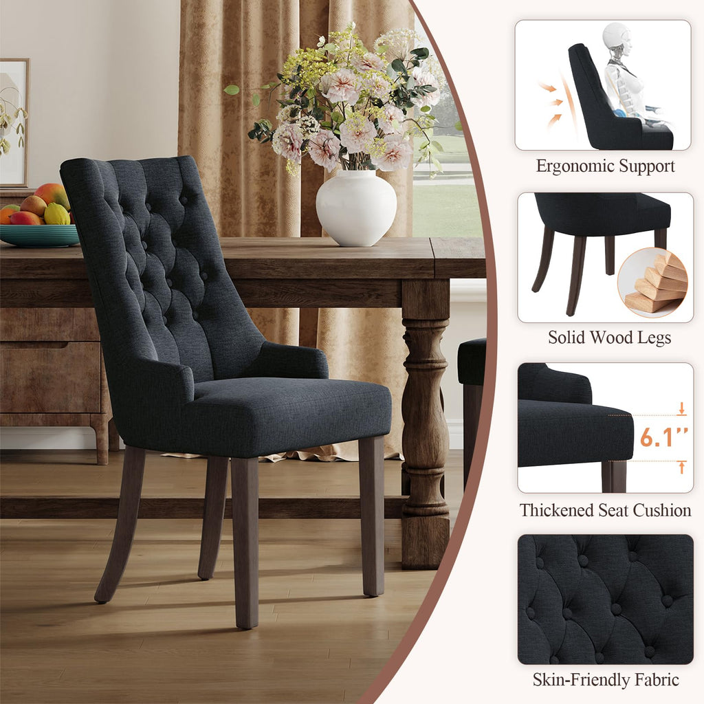 Wingback Set of 4, Black