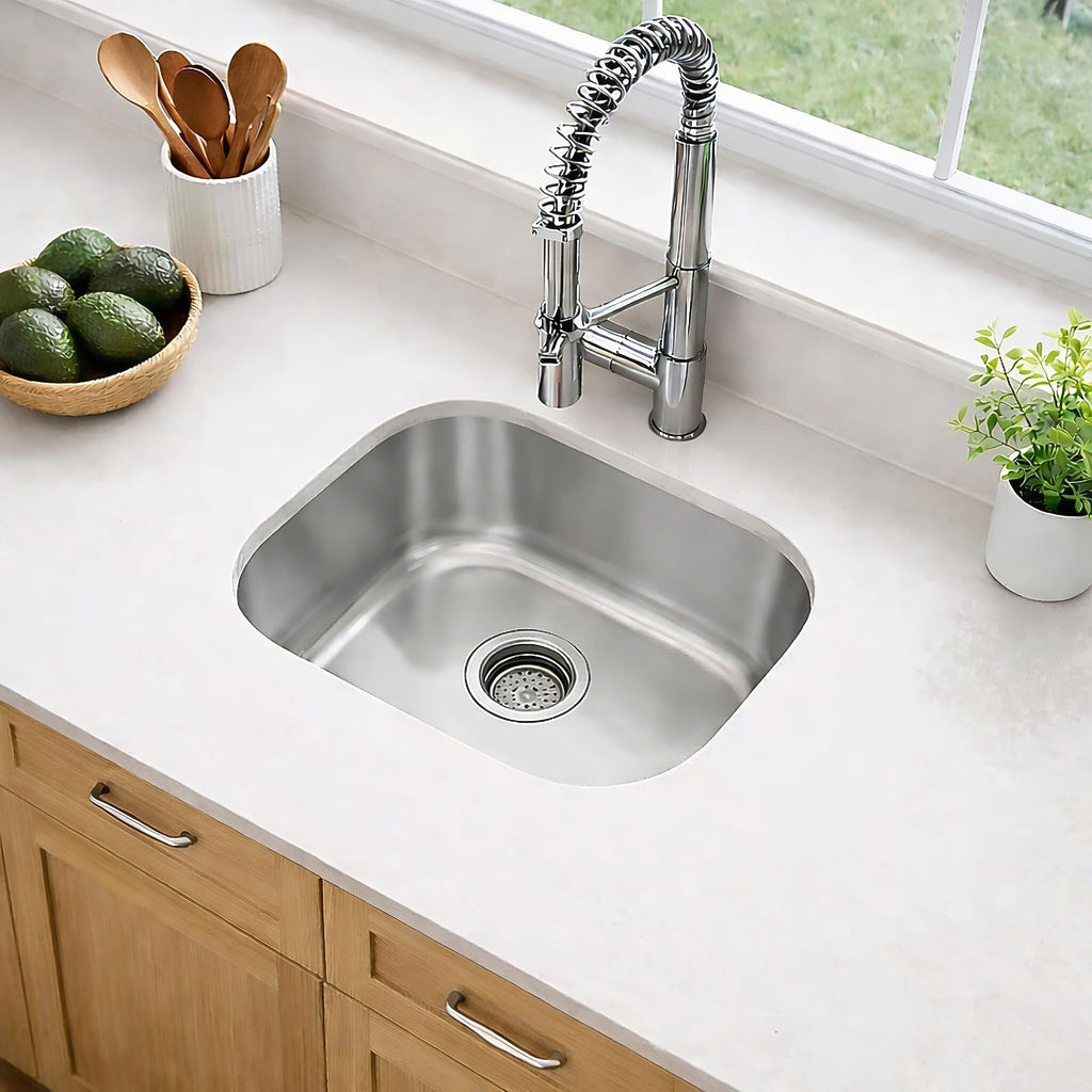 18x16 Inch Undermount Kitchen Sink - 18 Gauge Stainless Steel Single Bowl Prep Sink for Compact Kitchen Sink &