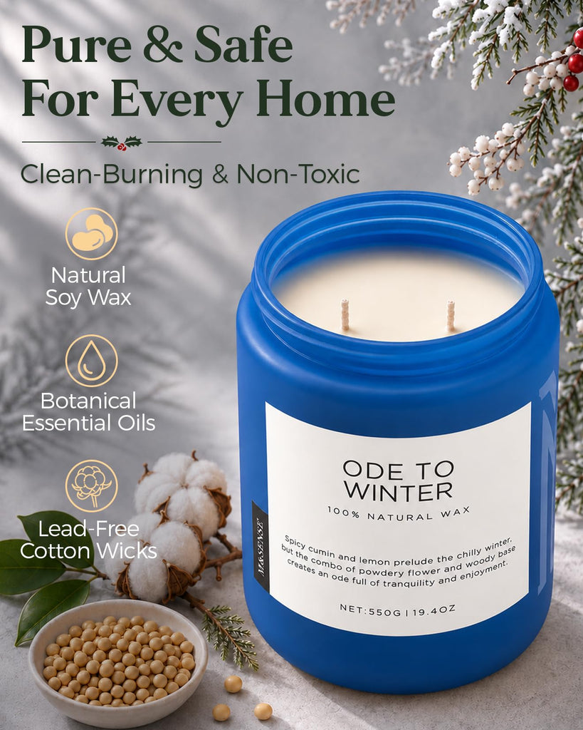 Ode to Winter Candles Scented 19.4oz Natural Soy Wax 110h