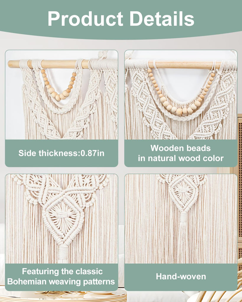 Large Macrame Wall Hanging Boho Tapestry - Big Size Wall Art Decor, Wedding, Home Decoration