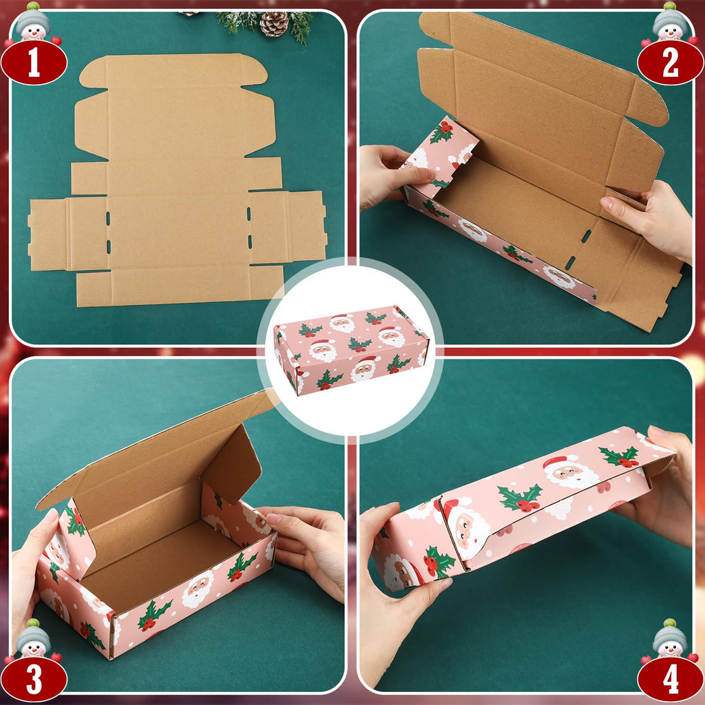 25 Pcs Christmas Shipping Gift Boxes Small Holiday Mailing Cardboard Gifts Boxes Christmas Shipping Packaging Cases