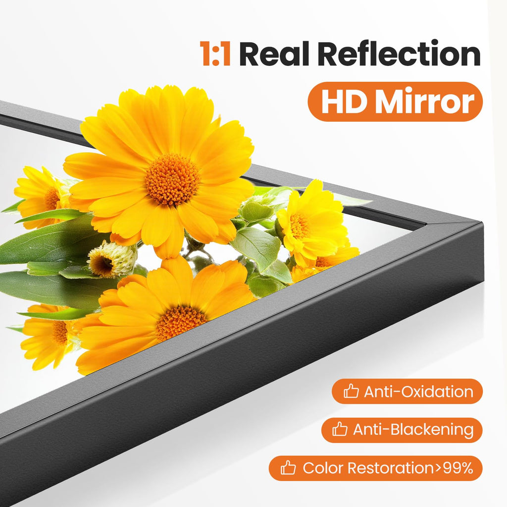 20"x30" Arched Black Bathroom Mirrors for Wall, Vanity Mirror