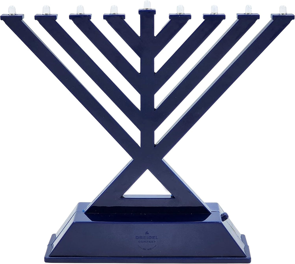 Mini Electric , Rambam Design Hanukkah , Led Travel Menora, Batteries Or USB Powered, Micro USB 4' Cable Included
