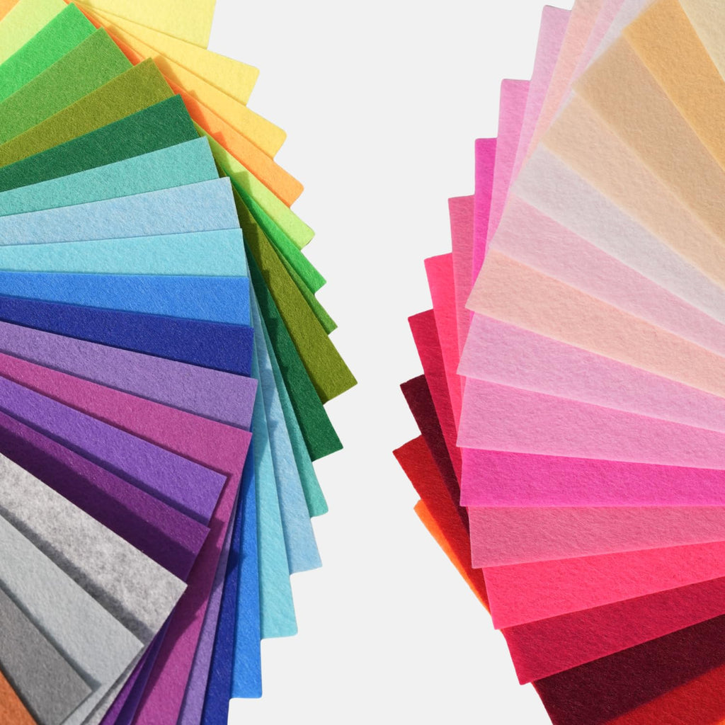 40 Colors Felt Sheets for Crafts, 8" x 12" High-Density Stiff Felt Fabric, Firm Multi-Color Felt Rectangles (A4 Size)