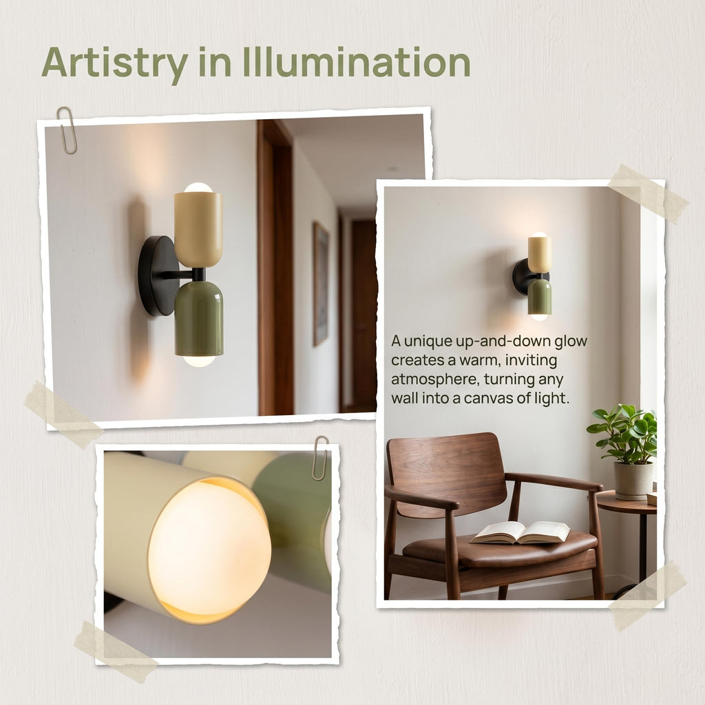 10 in 2-Light Mid Century Wall Sconce, Warm-Toned Nordic Wall Mount Light Fixture, Bedside Hallway Living Room