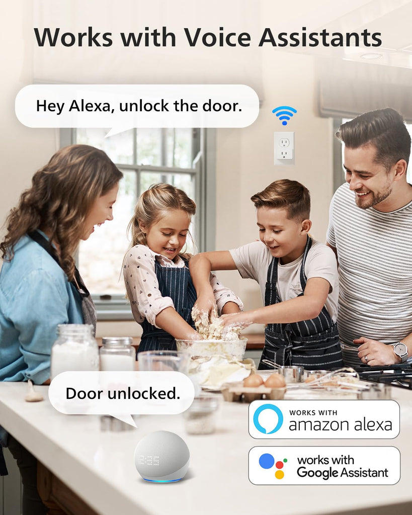 Wi-Fi Smart Deadbolt with 2 Handles, Front Lock Set with Gateway
