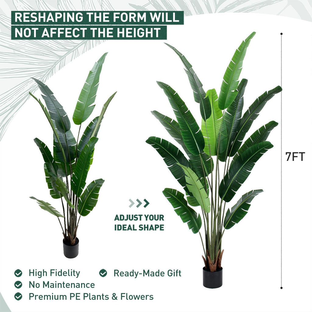 7 FT Artificial Bird of Paradise Plants Decoration Large Fake Tree