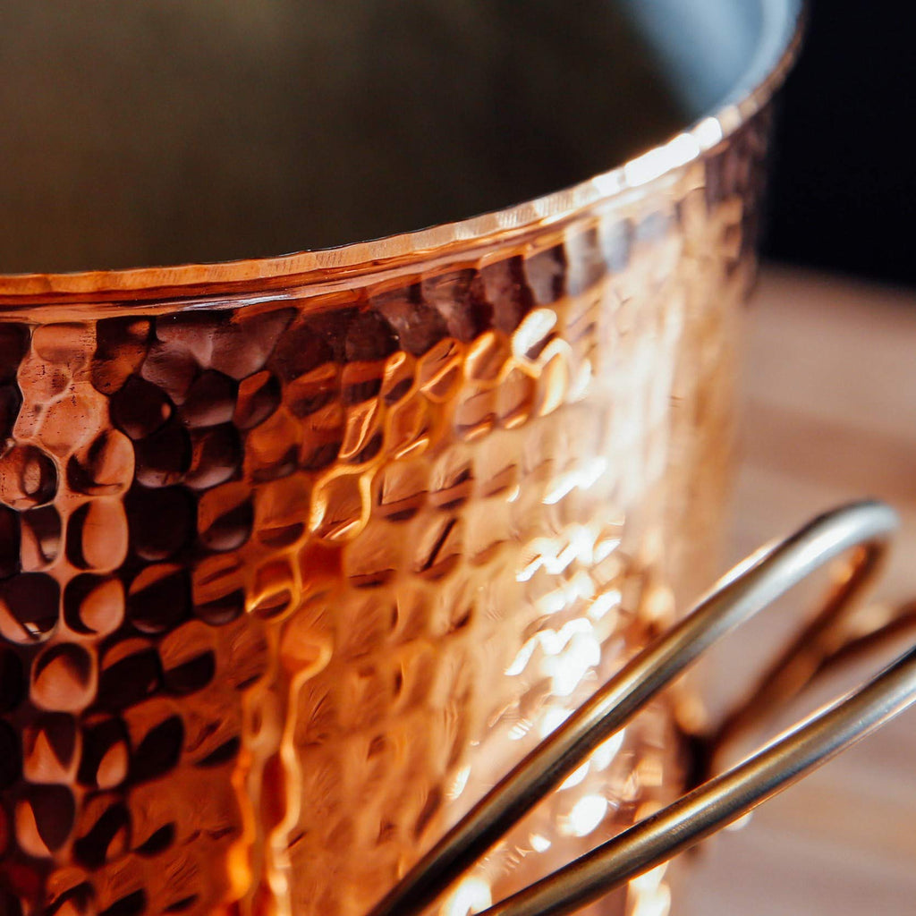 Big Beautiful Stock Pot with Lid | 14 Qt Capacity | 10 in Diameter, 12 in Deep | Pure Copper, Heavy Gauge, Hand
