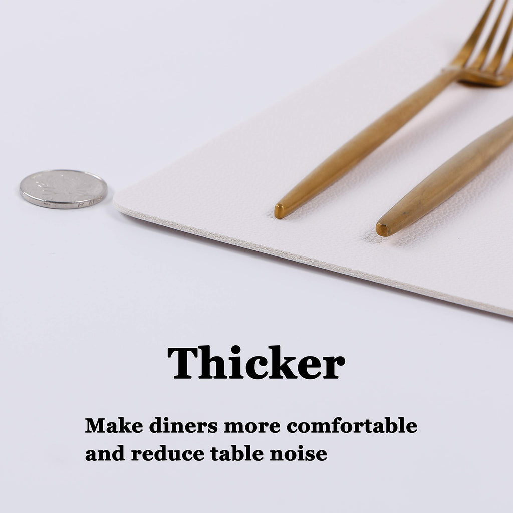 Wipeable Placemats Leather Table Mats Waterproof Heat-Resistant Easy to Clean for Dining Table Set Kitchen Table (4