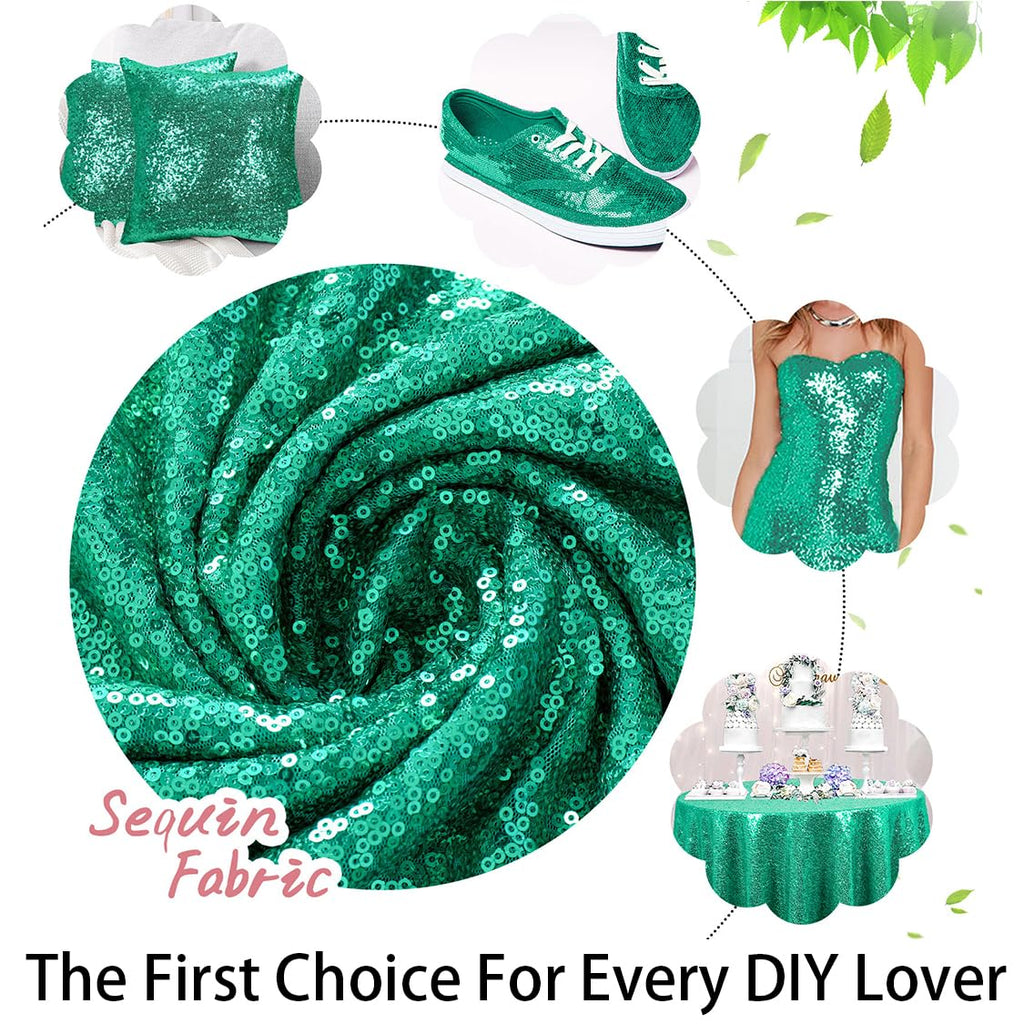 Green Sequin Fabric1 Yard Glitter Mesh Material for DIY Sewing Wedding DressesClothing & Table Linens
