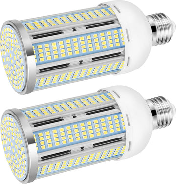 2Pack 400W Equivalent LED Corn Light bulb, 50W LED Corn Bulb Cob Light, 5000K Daylight White, 5500 Lumens, E26/E27