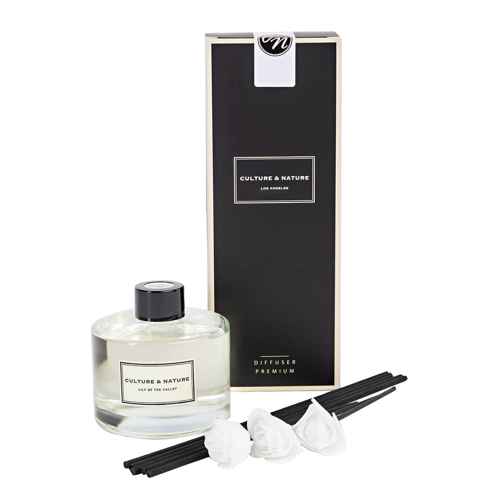 Reed Diffuser Set 6.7oz (200ml) Lily of the Valley Scented Diffuser with Sticks Home Fragrance Reed Diffuser Shelf