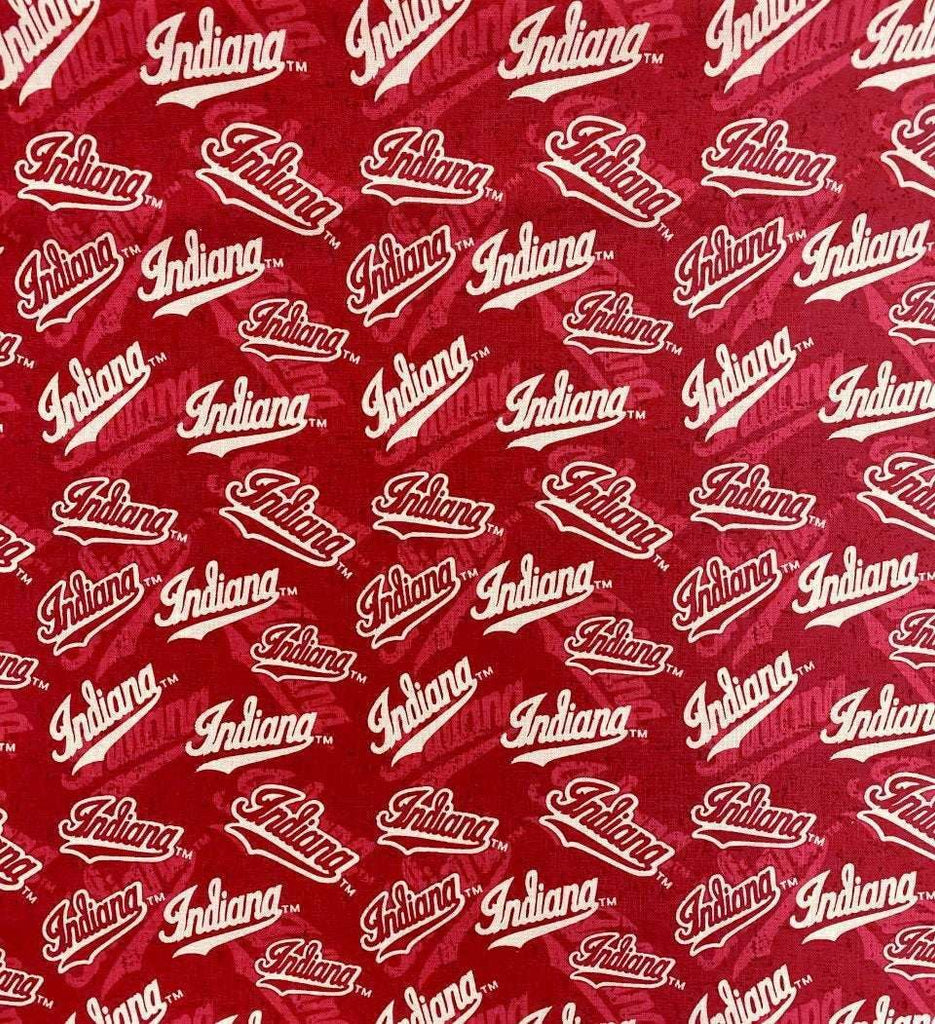 University of Indiana Cotton Fabric with Tone ON Tone Design