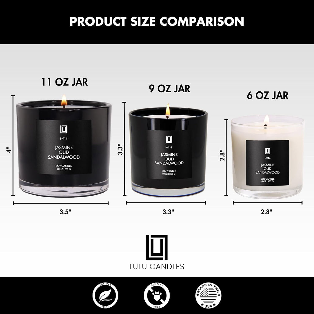 Jasmine, Oud & Sandalwood Scented Soy Blend Jar Candle, 9 Oz. - Set of 9