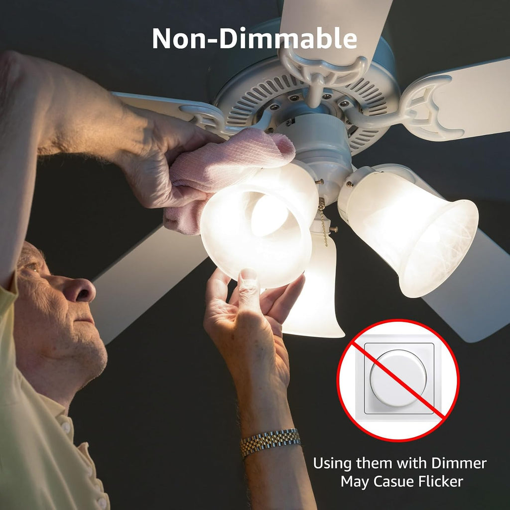 E12 LED Candelabra Light Bulbs, 5000K Daylight, 40W Equiv, 6 Pack