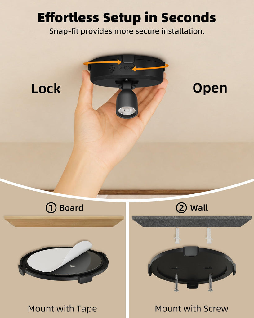 Spotlight Indoor, Rechargeable Battery Picture Lights, Wireless Uplights with Remote, Dimmable, ⁠3 Color