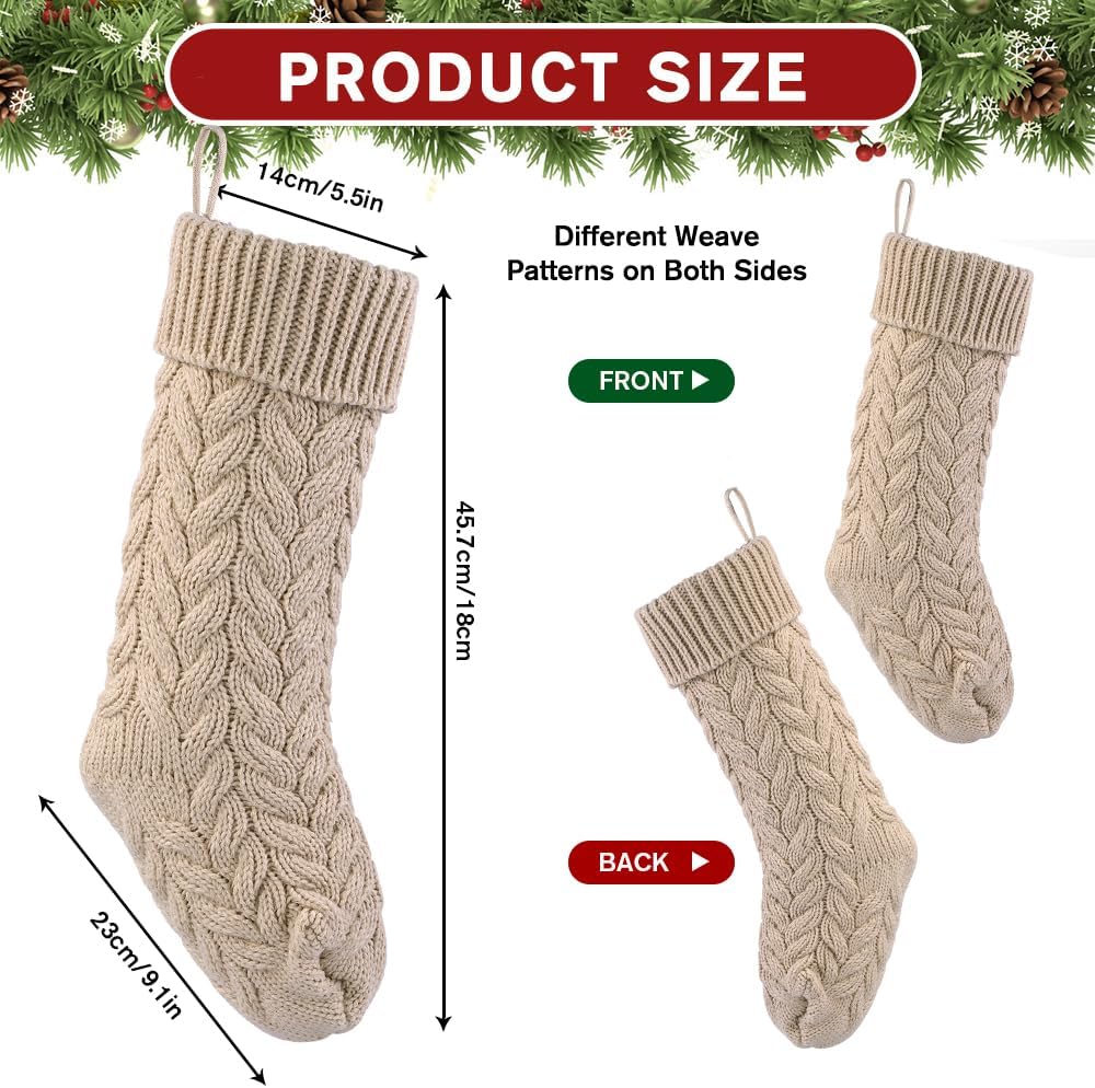 In Christmas Knit Hanging Stocking Xmas Home Decoration - Set of 4