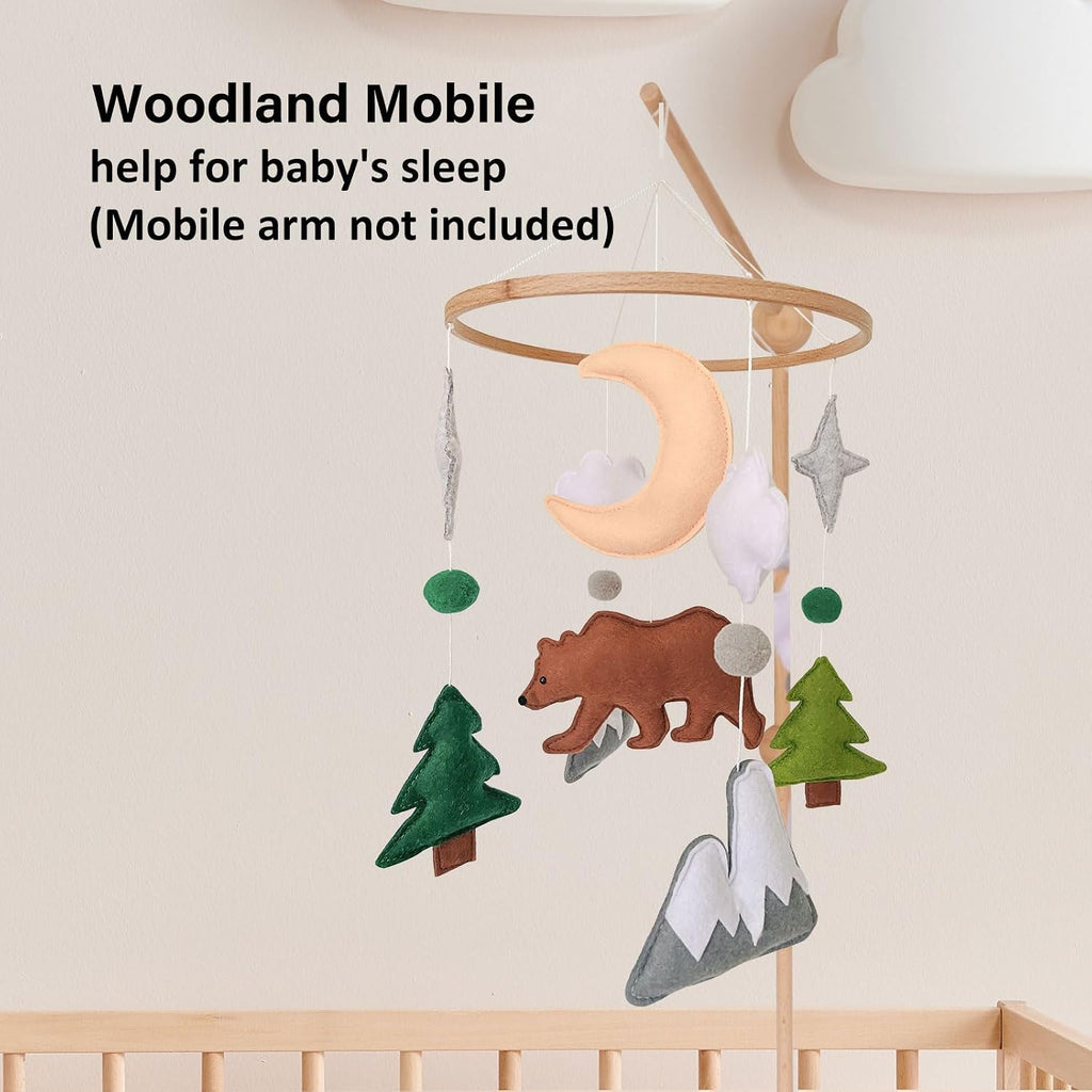 Woodland Baby Mobile, Woodland Mobile for Crib, Bear Crib Mobile for Boys, Nursery Mobile for Bassinet, Pack
