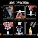 10PCS 8 Arm Acrylic Candelabra Candle Holder,Tall Clear Candlestick Holders with Shade for Tables Party Grand Event
