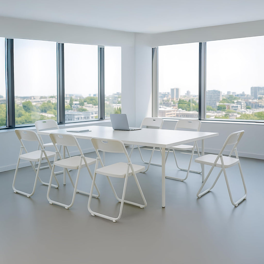 30 Pack White Plastic Folding Chairs, Lightweight Foldable Chair