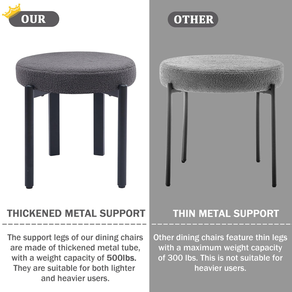 Boucle Dining Chairs Set of 4 Kitchen & Dining Room Chairs(Gray)