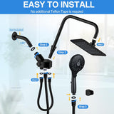 High Pressure Rainfall Shower Head with Handheld Combo: Upgrade Dual Shower Head with 10 Inch Fixed Rain Showerhead