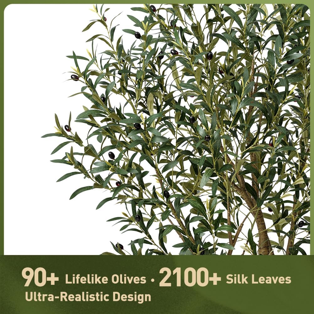 6ft Olive Tree Artificial Indoor,Tall Faux Olive Tree