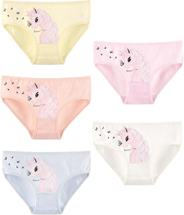 Girls' Soft Cotton Underwear - Kids Bikini Brief Panties for Girls and Toddlers Pack, Age