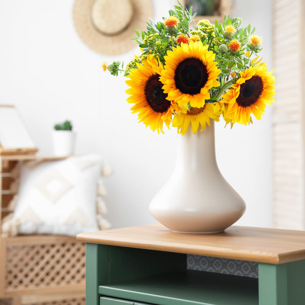10pcs Sunflowers Artificial Flowers with Long Stem Fake Sunflowers Bulk Fall Decoration for Wedding Home Birthday