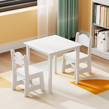 Kids Table and Chairs, Toddler Table and Chair Set for Ages 1-3, Wooden Activity Table with Chairs, Perfect for Arts