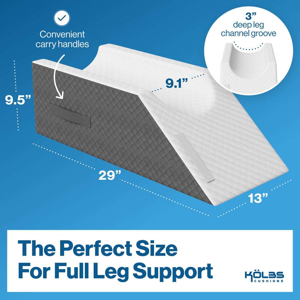 Single Leg Elevation Pillow, Post Surgery Leg Pillow, Stylish Chic Jacquard Cover, Ankle Knee and Leg Support Pillow