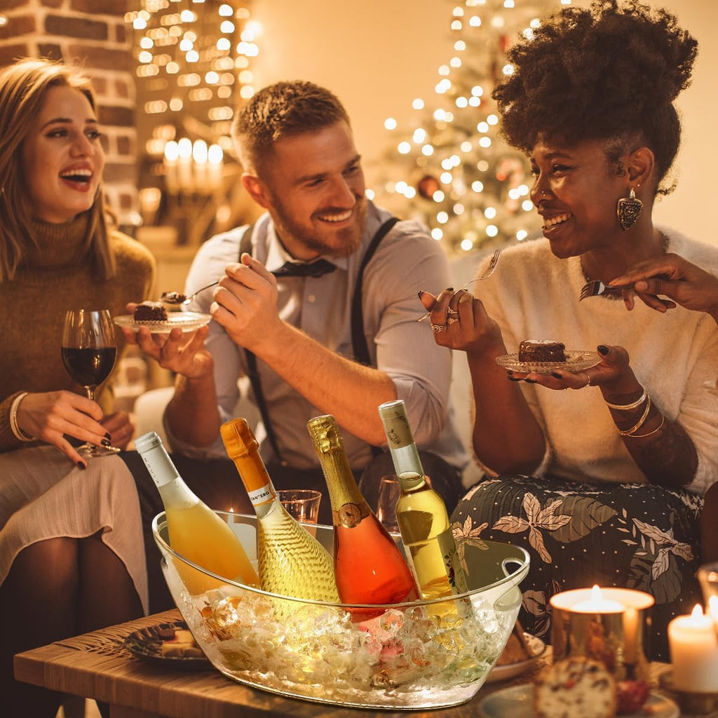 Ice Bucket for Parties 5.5 Liter Large Clear Champagne Beer Tub Mimosa Bar Supplies Kit Acrylic Plastic Wine Beverage