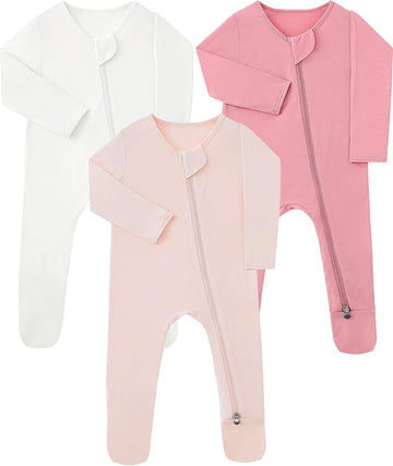 Sleepers for Baby Boy, Footie Footed Pajamas, Bamboo Viscose Infant Onesies Clothing Long Sleeve