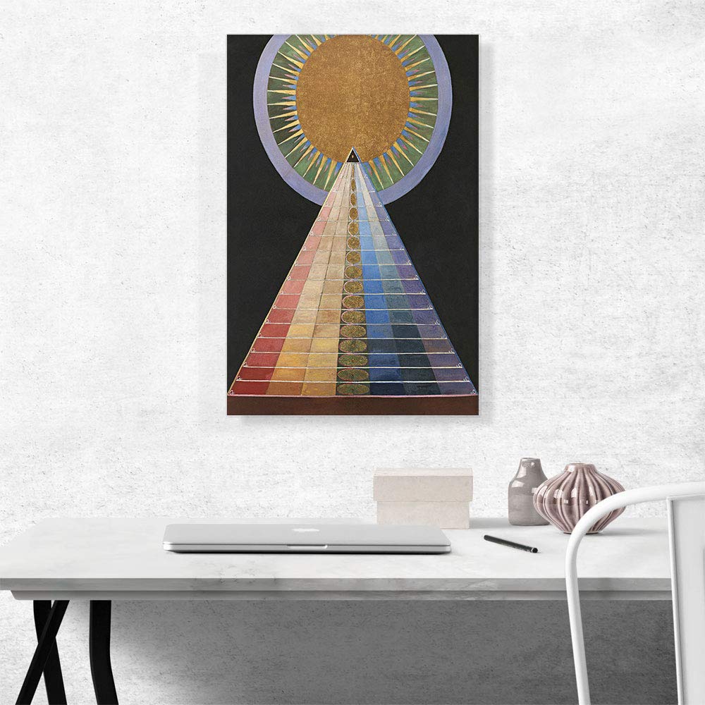 Group X No 1 Altarpiece 1915 Canvas Art Print Stretched Framed Painting Picture Poster Giclee Wall Decor by Hilma AF