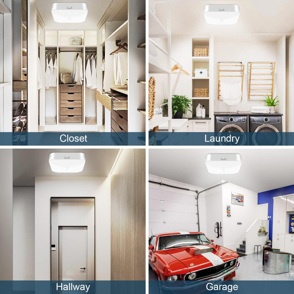 Rechargeable Motion Sensor Closet Light, 500LM Wireless Ceiling Light White