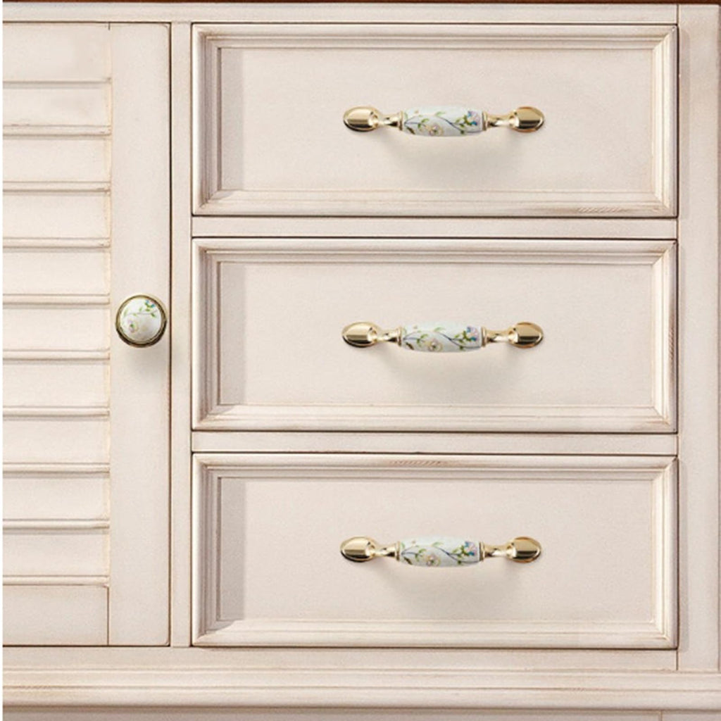 Ceramic Door Knobs, 2 Pcs Retro Furniture Handle, Vintage Antique Drawer Pulls Cupboard Knob, Cabinet Pull Handles