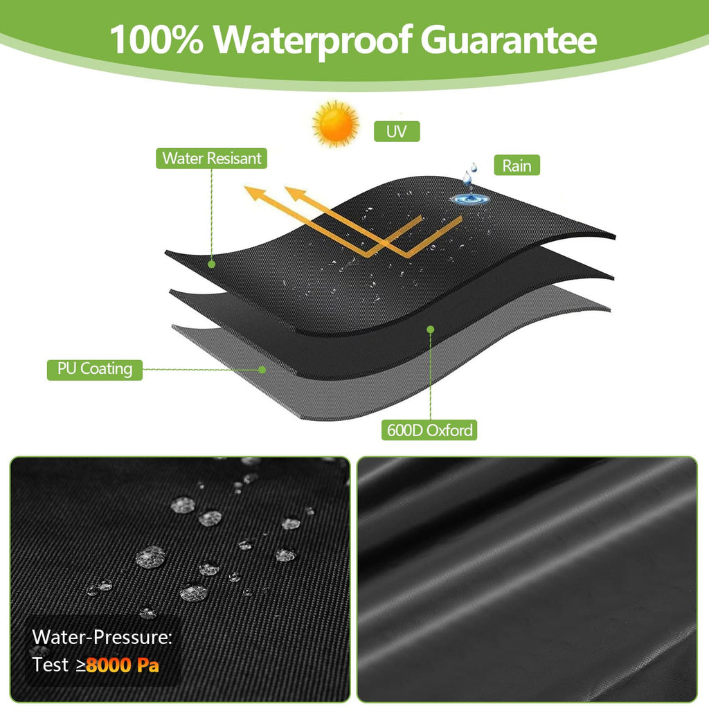Adirondack Waterproof, 600D Oxford Fabric with UV Protection, Outdoor Furniture Covers Fit 32"W x35"D x36"H (Black)